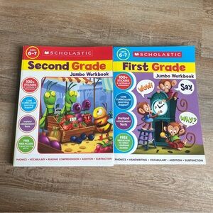 Scholastic Jumbo Workbooks First & Second Grade unused